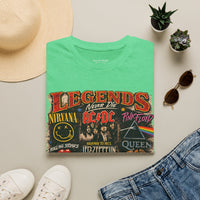 'Legends Never Die' Rock Bands Gildan Soft-style T-Shirt — Nirvana AC/DC Pink Floyd Queen Led Zeppelin Collage