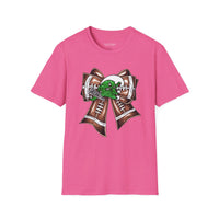 'Green Wave' Glitter Bow Gildan Soft-style T-shirt