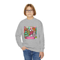 Red Festive Christmas Town with Customized Zip Code Gildan Youth Crewneck Sweatshirt