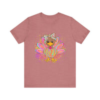 Neon Girly Thanksgiving Turkey Bella Canvas Women's T-Shirt, Unisex Tee, Cute Festival Top, Funny Holiday Shirt, Trendy Turkey Day Apparel
