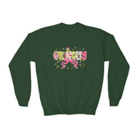 Cute Youth Crewneck Sweatshirt with Holiday Cheer Design, Cozy Pullover for Kids, Christmas Gift, Winter Apparel, Youth Fashion