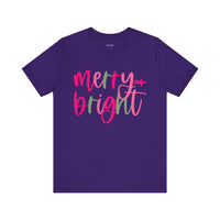 'Merry & Bright' Colorful Christmas Unisex Bella Canvas T-shirt