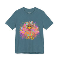 Neon Girly Thanksgiving Turkey Bella Canvas Unisex T-Shirt