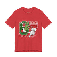 Christmas Retro Checkered Santa and Grinch Tee Six Seven Bella Canvas 3001 Unisex T-shirt Holiday Festive Outfit