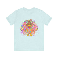 Neon Girly Thanksgiving Turkey Bella Canvas Unisex T-Shirt