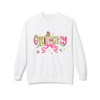 'Grinchy' Colorful Christmas Gildan Fleece Crewneck Sweatshirt