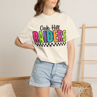 'Oak Hill Raiders' Neon Retro Comfort Colors T-Shirt