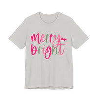 Merry & Bright Adult Unisex Tee, Christmas Shirt, Holiday Tshirt, Festive Apparel, Bella Canvas Shirt