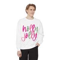 Neon Pink & Green 'Holly Jolly' Comfort Colors Sweatshirt