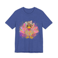 Neon Girly Thanksgiving Turkey Bella Canvas Women's T-Shirt, Unisex Tee, Cute Festival Top, Funny Holiday Shirt, Trendy Turkey Day Apparel