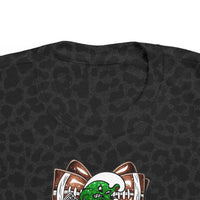 'Green Wave' Glitter Football Bow Toddler Rabbit Skins T-shirt