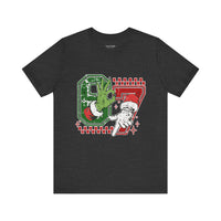 Christmas Retro Checkered Santa and Grinch Tee Six Seven Bella Canvas 3001 Unisex T-shirt Holiday Festive Outfit