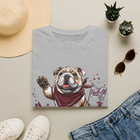 Bulldog Football T-Shirt — Cute Mascot with Scarf & 'Starkville, MS' Sign