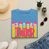 Third Grade Pencil Graphic T-shirt — Cute Back-to-School Tee for Teachers