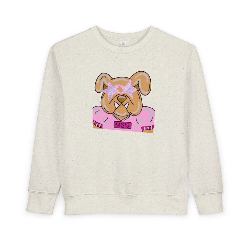 Cute Toddler Sweatshirt with Adorable Dog Design, Cozy Kids Sweatshirt, Dog Lover Gift, Birthday Present, MSU Bulldog