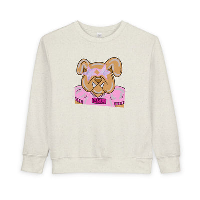 Cute Toddler Sweatshirt with Adorable Dog Design, Cozy Kids Sweatshirt, Dog Lover Gift, Birthday Present, MSU Bulldog