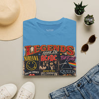 'Legends Never Die' Rock Bands Gildan Soft-style T-Shirt — Nirvana AC/DC Pink Floyd Queen Led Zeppelin Collage