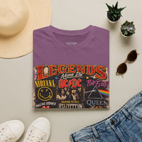 'Legends Never Die' Rock Bands Gildan Soft-style T-Shirt — Nirvana AC/DC Pink Floyd Queen Led Zeppelin Collage