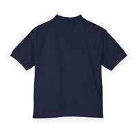 Youth Polo with Green Wave – Kids Cotton DryBlend® Jersey