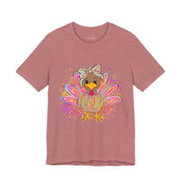 Neon Girly Thanksgiving Turkey Bella Canvas Unisex T-Shirt
