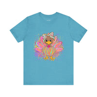 Neon Girly Thanksgiving Turkey Bella Canvas Unisex T-Shirt