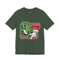Christmas Retro Checkered Santa and Grinch Tee Six Seven Bella Canvas 3001 Unisex T-shirt Holiday Festive Outfit