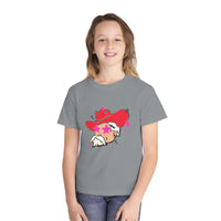Youth Comfort Colors Midweight T-shirt, Preppy Mascot Ole Miss Rebels, Colonel Reb girls tee, College Football outfit, SEC