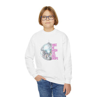 Youth New Year's Eve Disco Ball Crewneck Sweatshirt Gildan